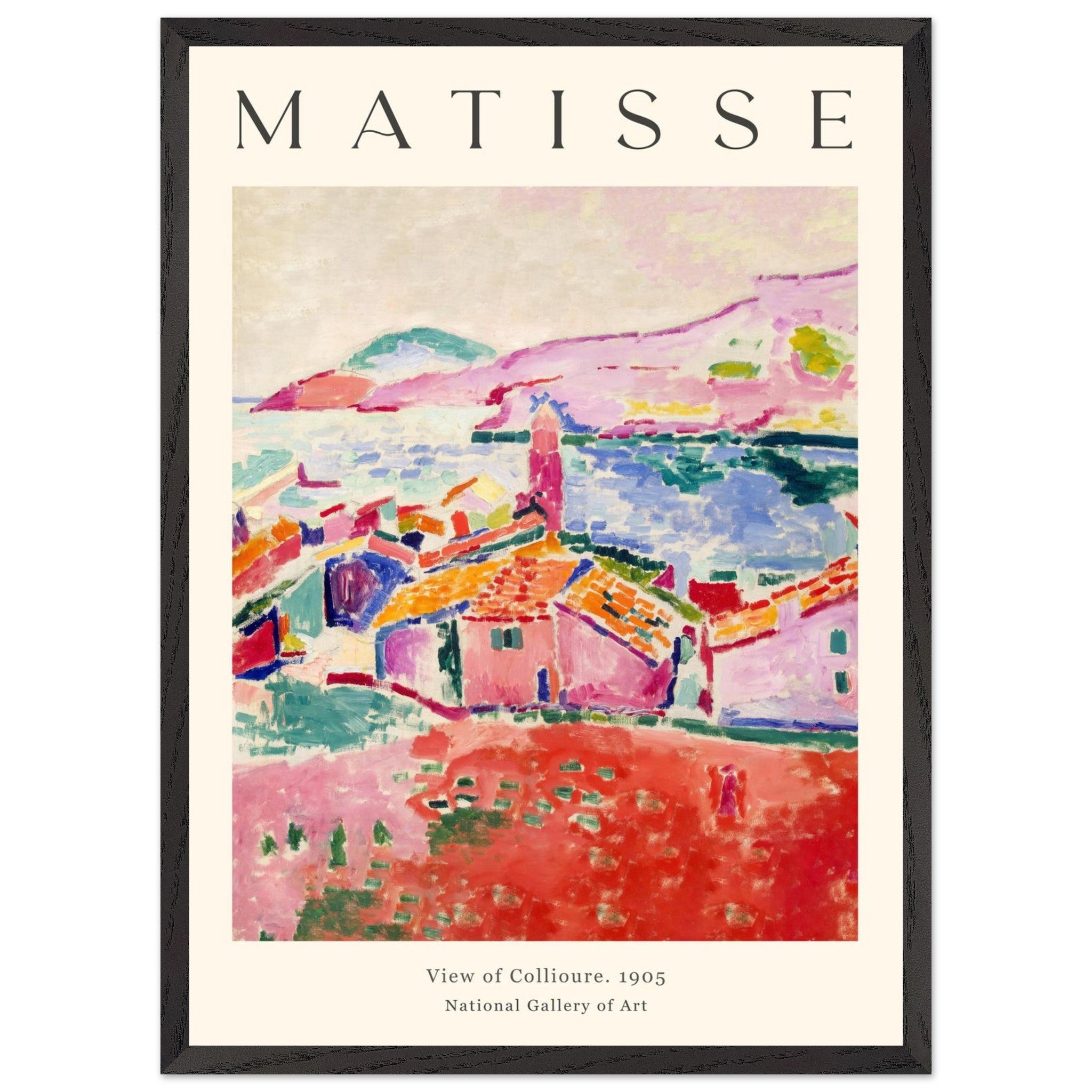 Artfulprints Poster met Lijst Matisse - View of Collioure 1905 - 50x70