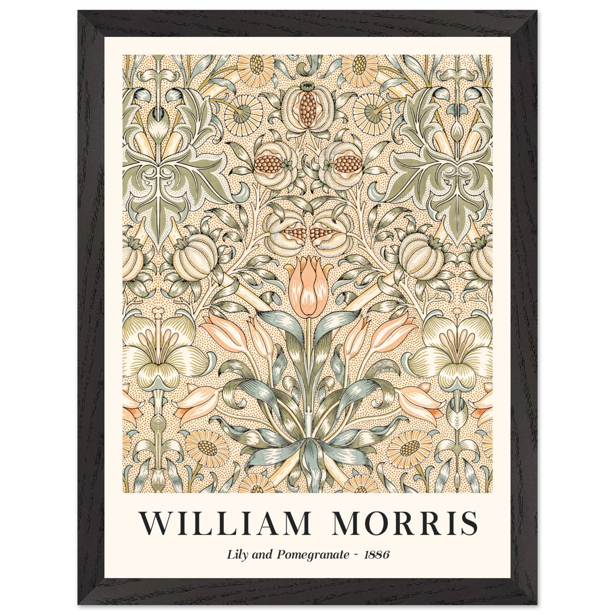 Artfulprints Poster met Lijst William Morris - Lily and pomegranate 18