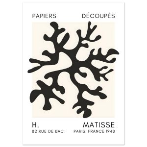 Artfulprints Poster Matisse – Dreamy coral flower black – 50×70 cm – Z Artfulprints Poster Matisse – Dreamy coral flower black – 50×70 cm – Z