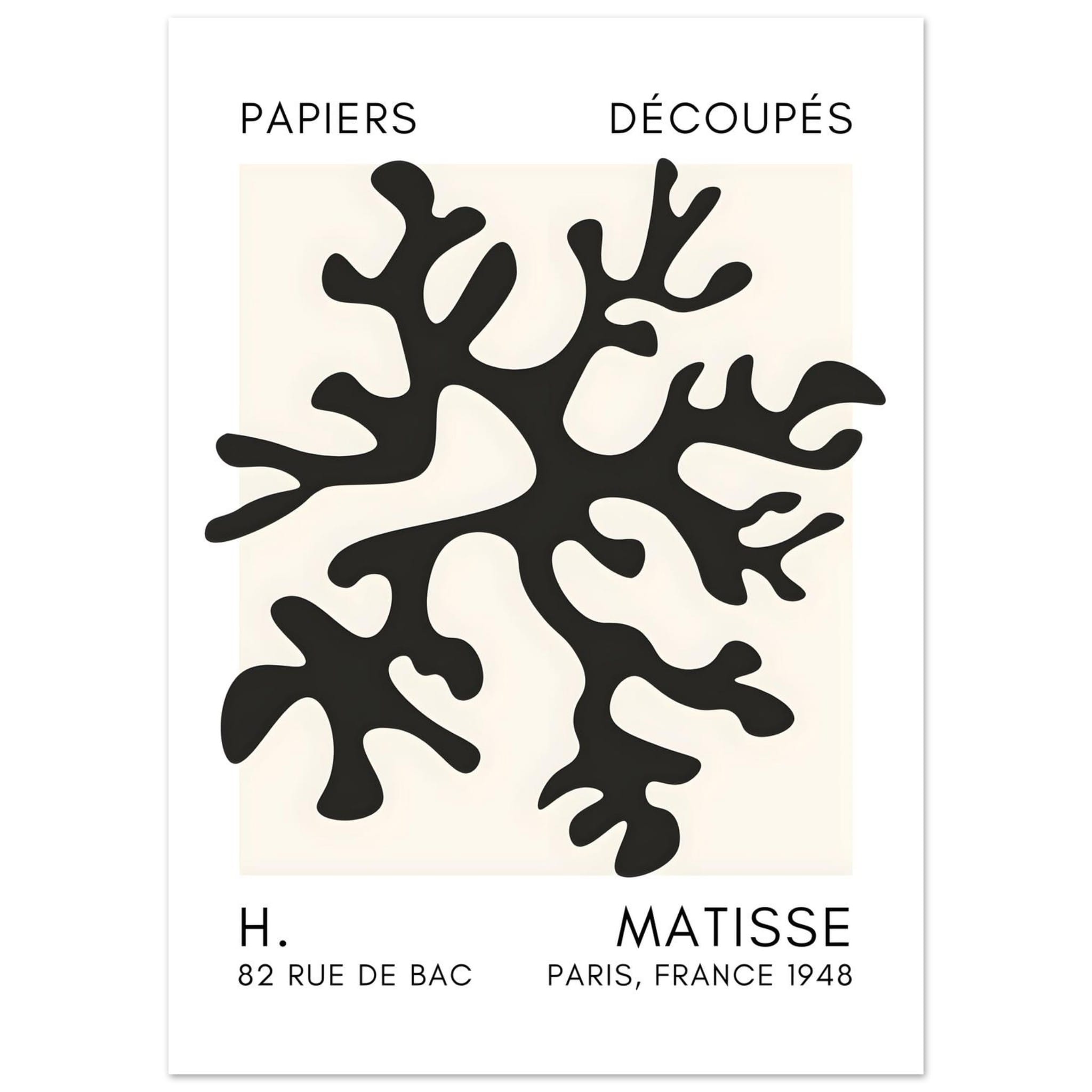 Artfulprints Poster Matisse – Dreamy coral flower black - 50x70 cm - Z