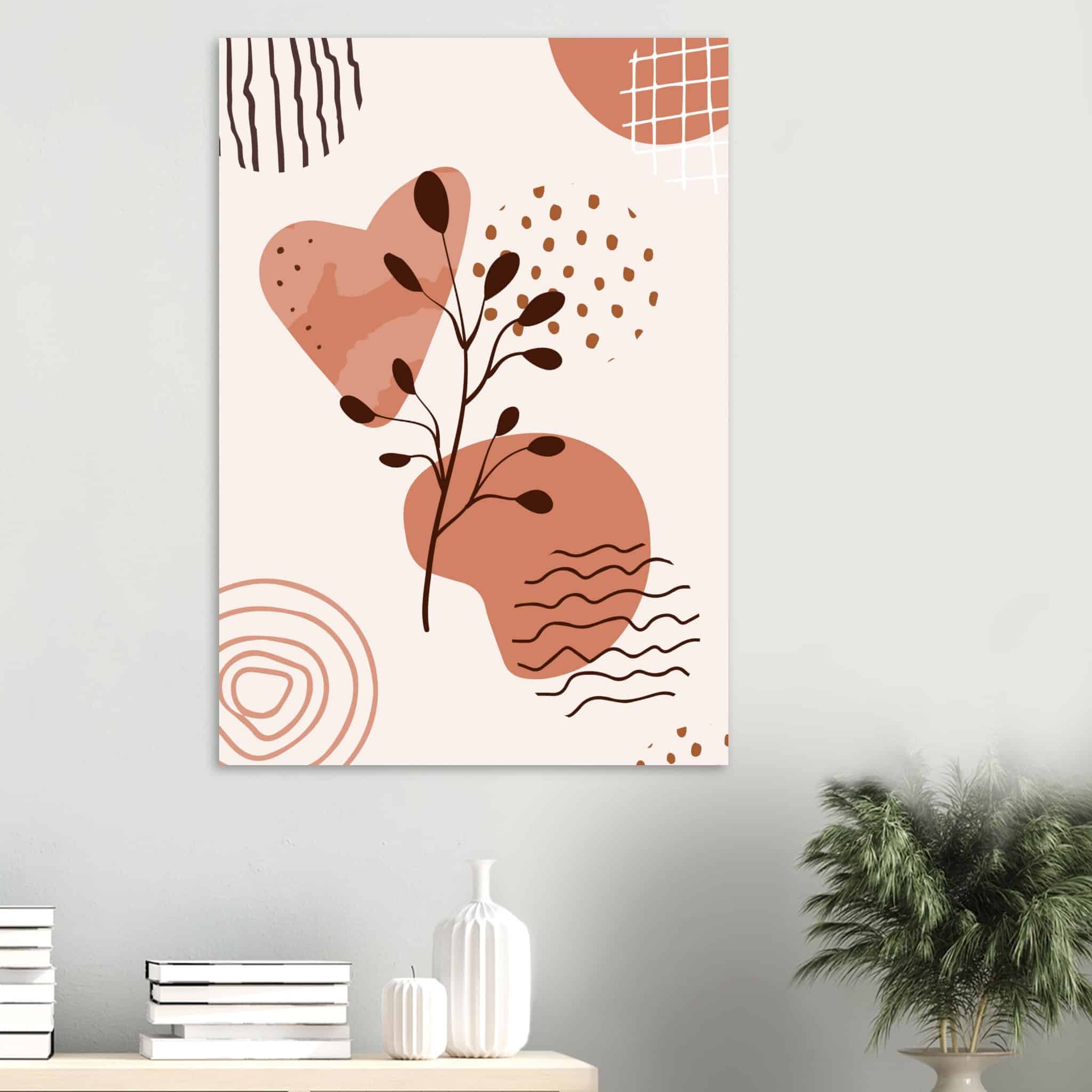 Artfulprints Poster Boho – Nature swirl - 70x100 cm - Bruin