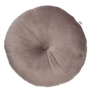 OLLY – sierkussen Ø38 cm – rond velvet – Driftwood – taupe OLLY – sierkussen Ø38 cm – rond velvet – Driftwood – taupe