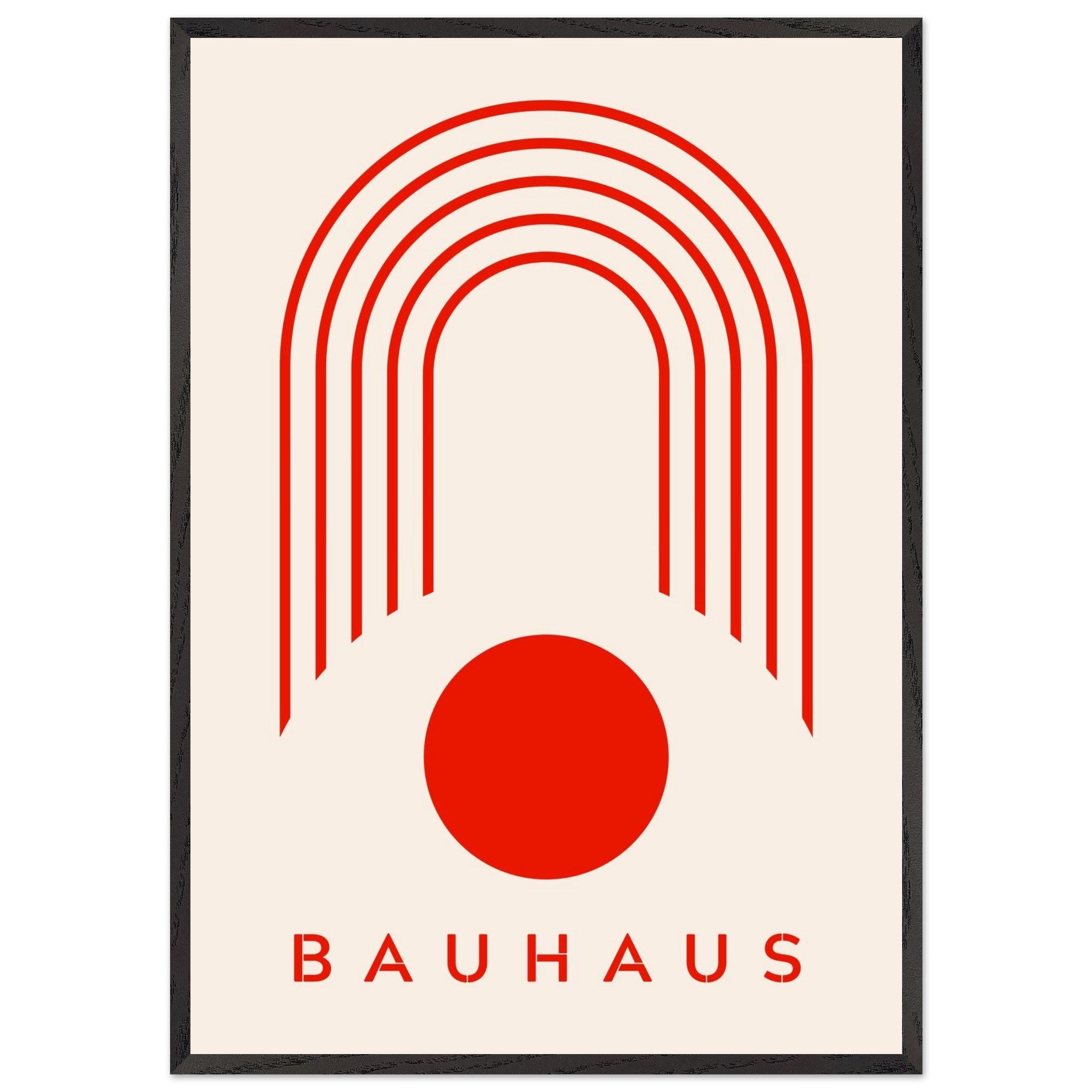 Artfulprints Poster met Lijst Bauhaus - Red arches - 70x100 cm - Rood