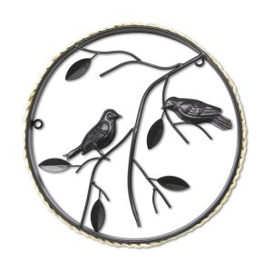 Art for the Home Metal Art – Vogels op Tak – Rond Zwart – diameter 30c Art for the Home Metal Art – Vogels op Tak – Rond Zwart – diameter 30c