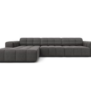 Cosmopolitan Design linker hoekbank Chicago 4-zits, flueel grijs – 167