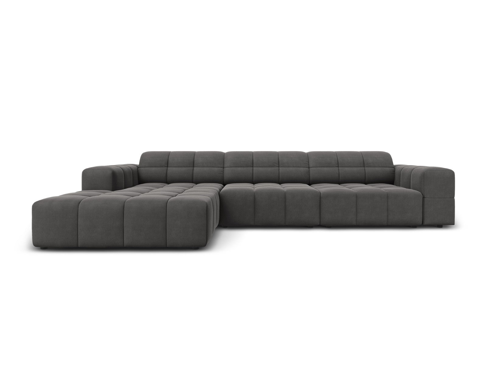 Cosmopolitan Design linker hoekbank Chicago 4-zits, flueel grijs - 167