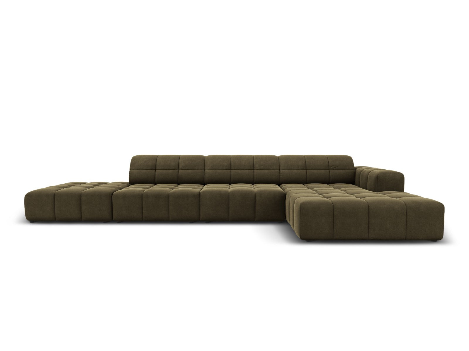 Cosmopolitan Design rechter hoekbank Chicago 5-zits, flueel groente -