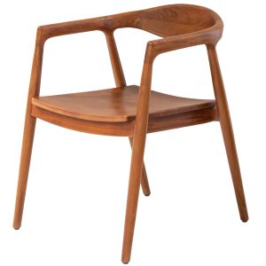 DÉJA Living Eetkamerstoel Liva – Walnoot Hout – Set van 2