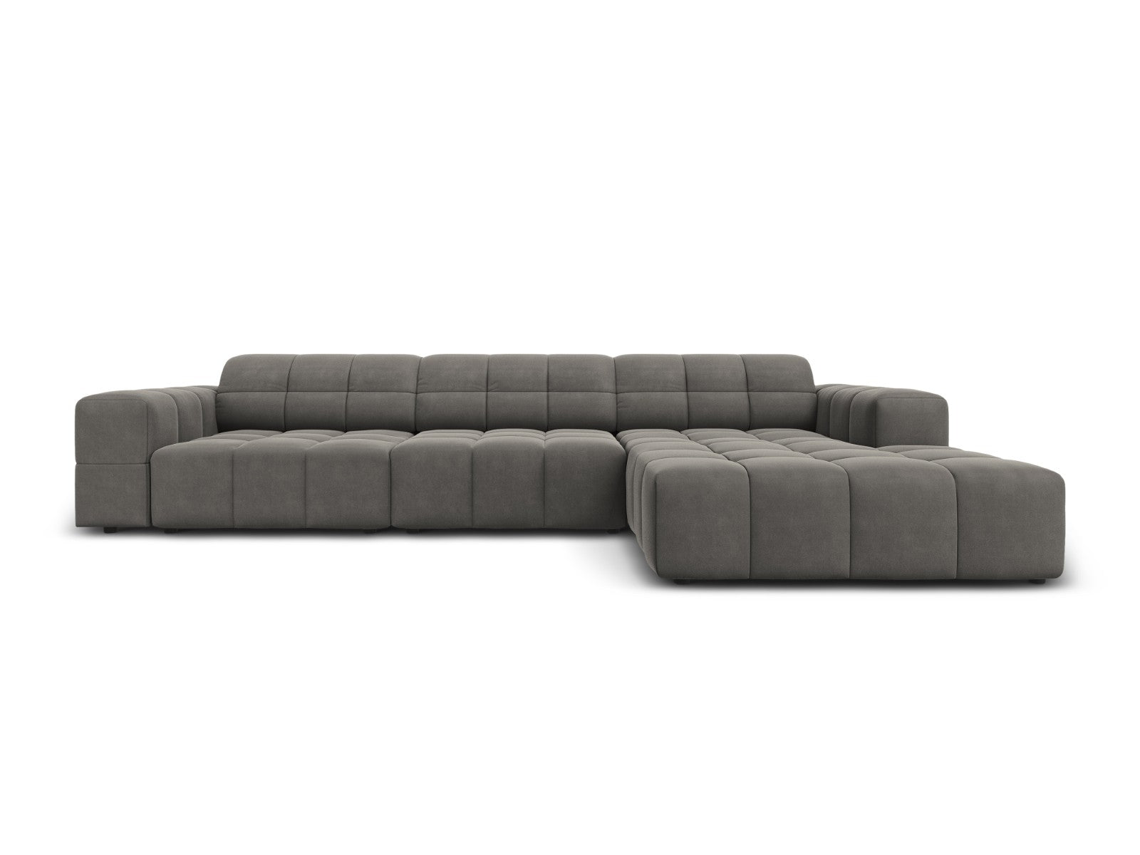 Cosmopolitan Design rechter hoekbank Chicago 4-zits, flueel lichtgrijs