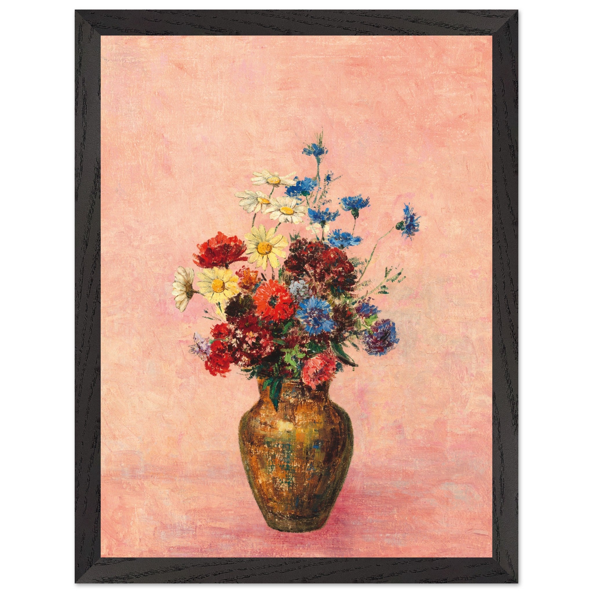 Artfulprints Poster met Lijst Bloemen in vaas 4 - 30x40 cm - Roze
