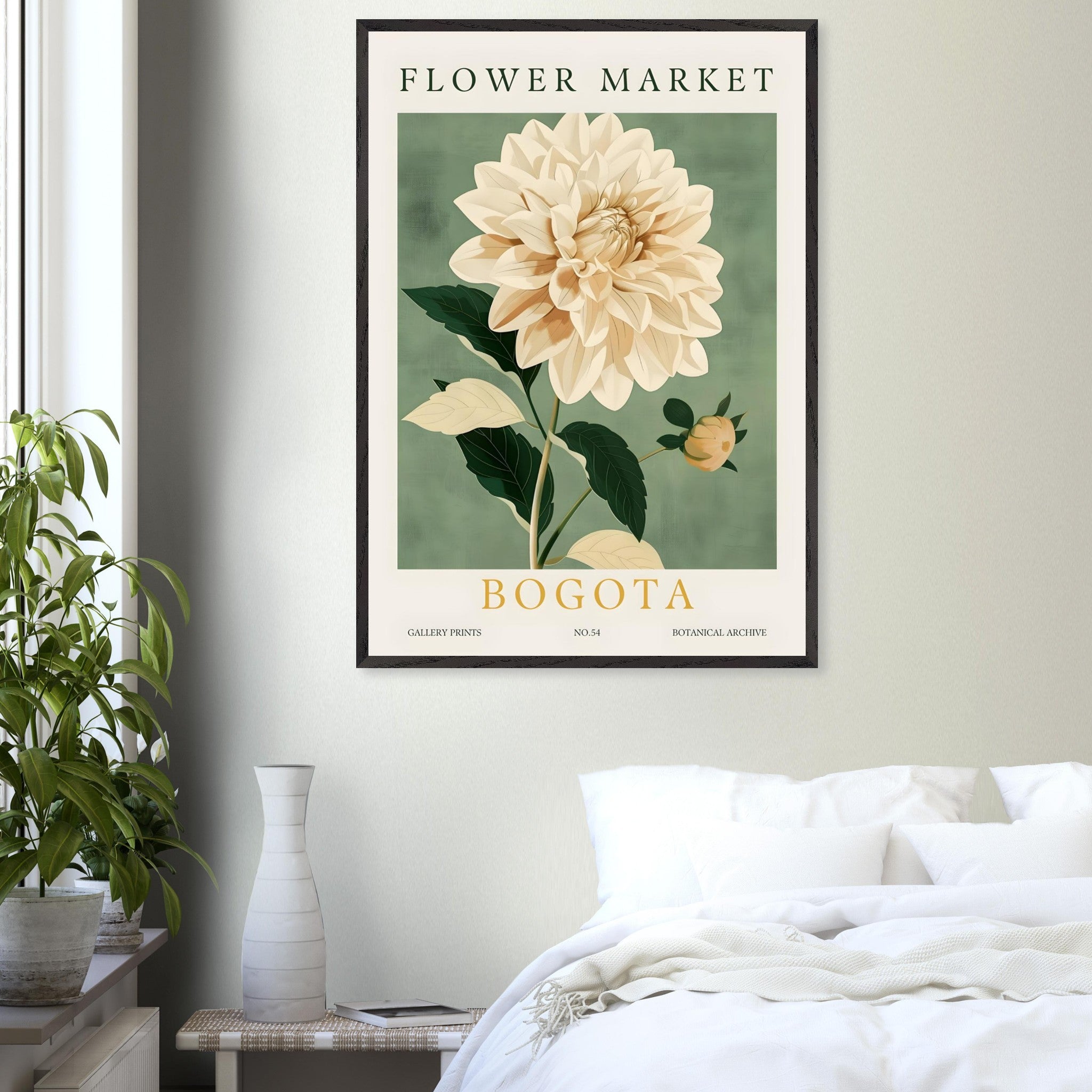 Artfulprints Poster Flower market - Bogota - 70x100 cm - Groen