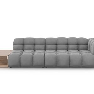 Cosmopolitan Design linker modulaire bank Sky 4-zits, flueel, lichtgri Cosmopolitan Design linker modulaire bank Sky 4-zits, flueel, lichtgri