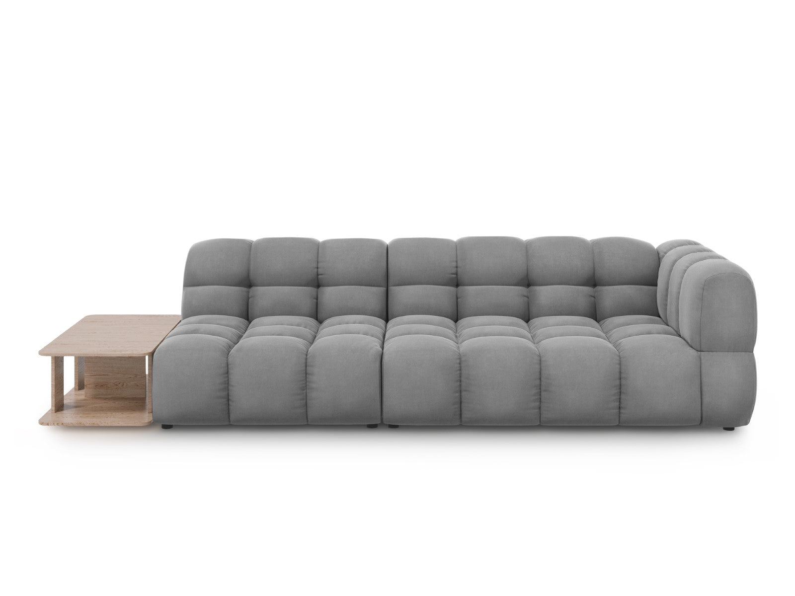 Cosmopolitan Design linker modulaire bank Sky 4-zits, flueel, lichtgri