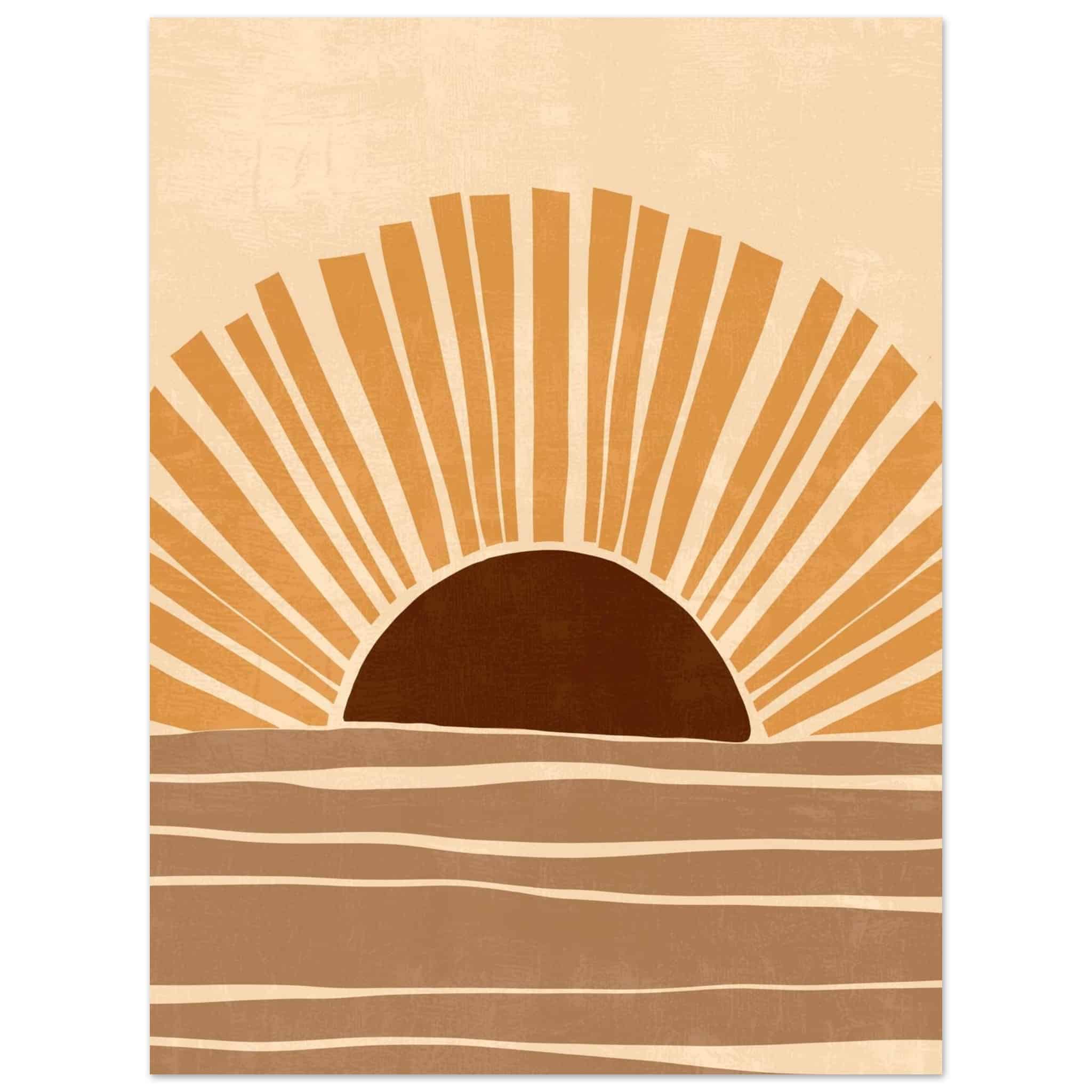 Artfulprints Poster Boho – Rising sun - 30x40 cm - Oranje
