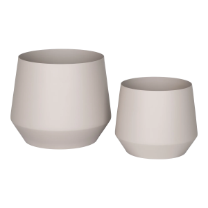 Artichok Yannick Metalen Bloempotten Set van 2 Beige Artichok Yannick Metalen Bloempotten Set van 2 Beige