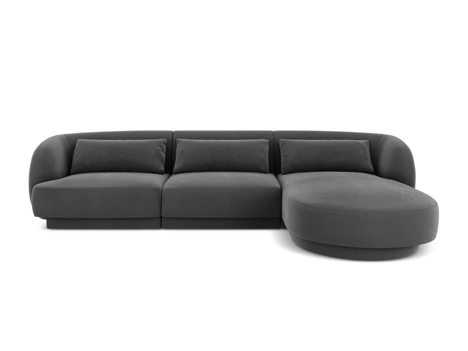Cosmopolitan Design rechter hoekbank Tulum 4-zits, flueel, grijs - 156