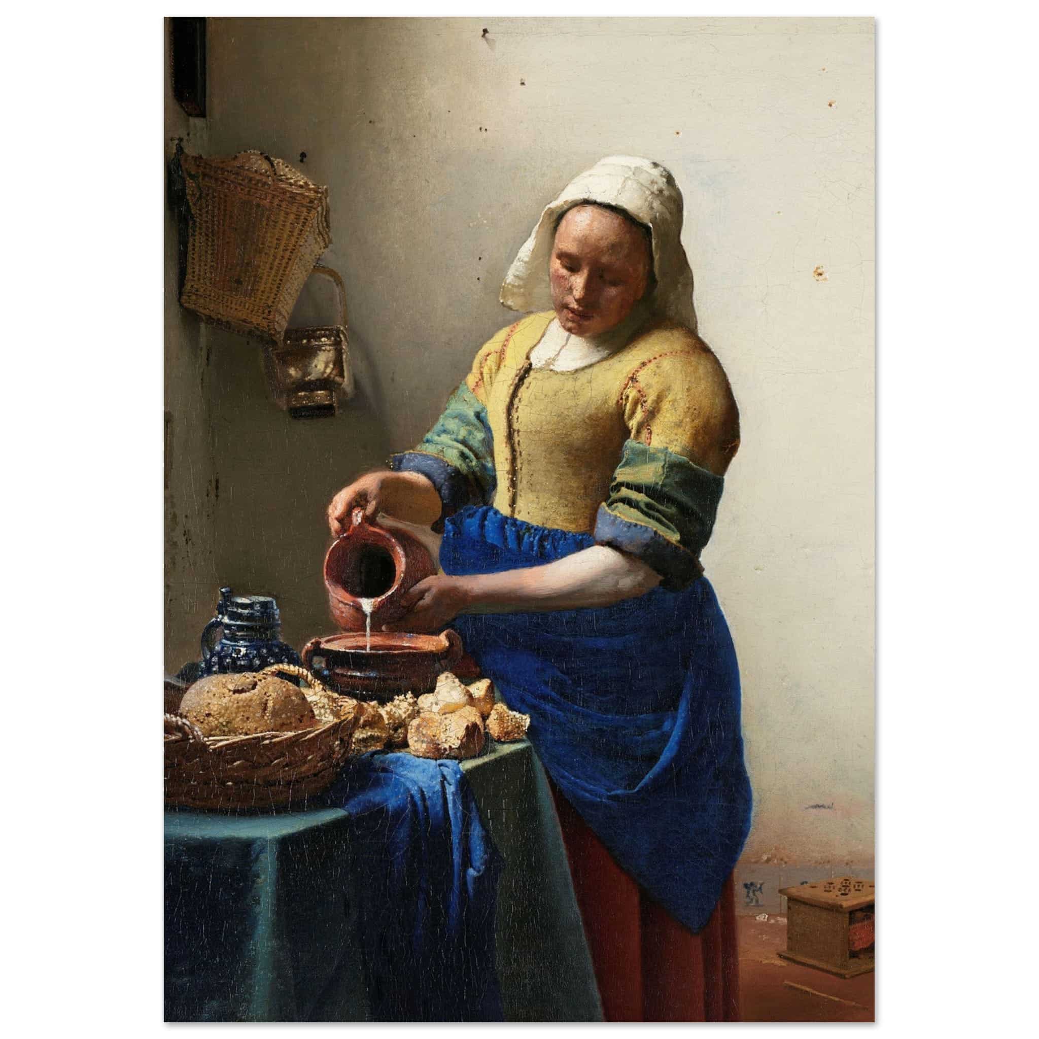 Artfulprints Poster Johannes Vermeer - Het melkmeisje - A4 21x29.7 cm