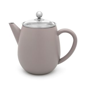 Bredemeijer – Dubbelwandige theepot Eva – 1,1 liter – Betongrijs – Met Bredemeijer – Dubbelwandige theepot Eva – 1,1 liter – Betongrijs – Met