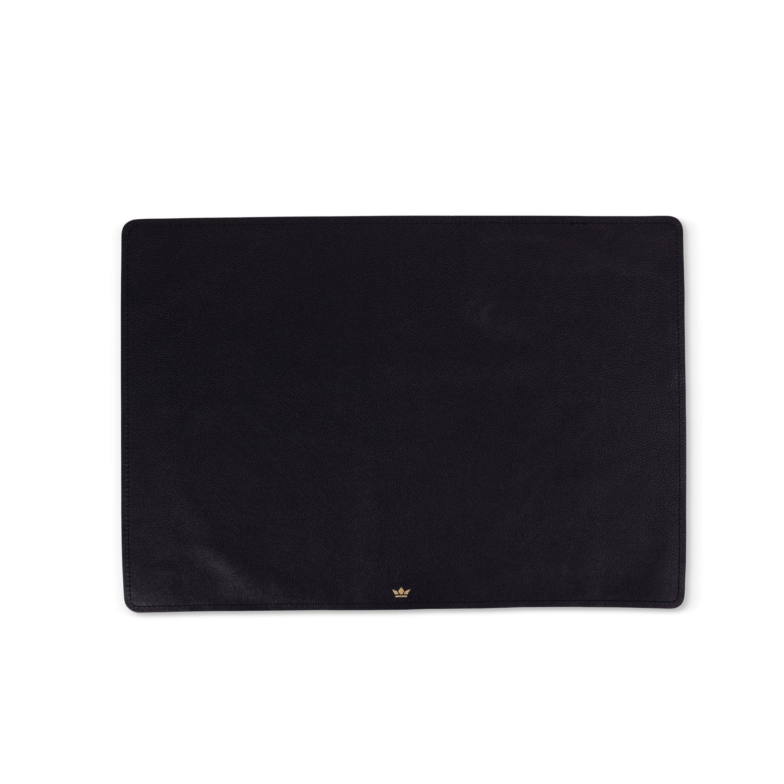 Dutchdeluxes Placemat - Vol nerf - Leer - Luxe - Zwart