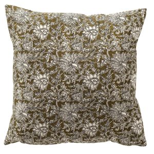 JOELLE – kussenhoes 45×45 cm – bloemenmotief – 100% katoen – Green Mos JOELLE – kussenhoes 45×45 cm – bloemenmotief – 100% katoen – Green Mos