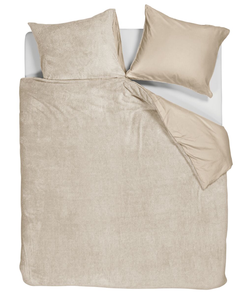 Ambiante Plush Teddy dekbedovertrek - Lit Jumeaux - 240x200/220 - Zand