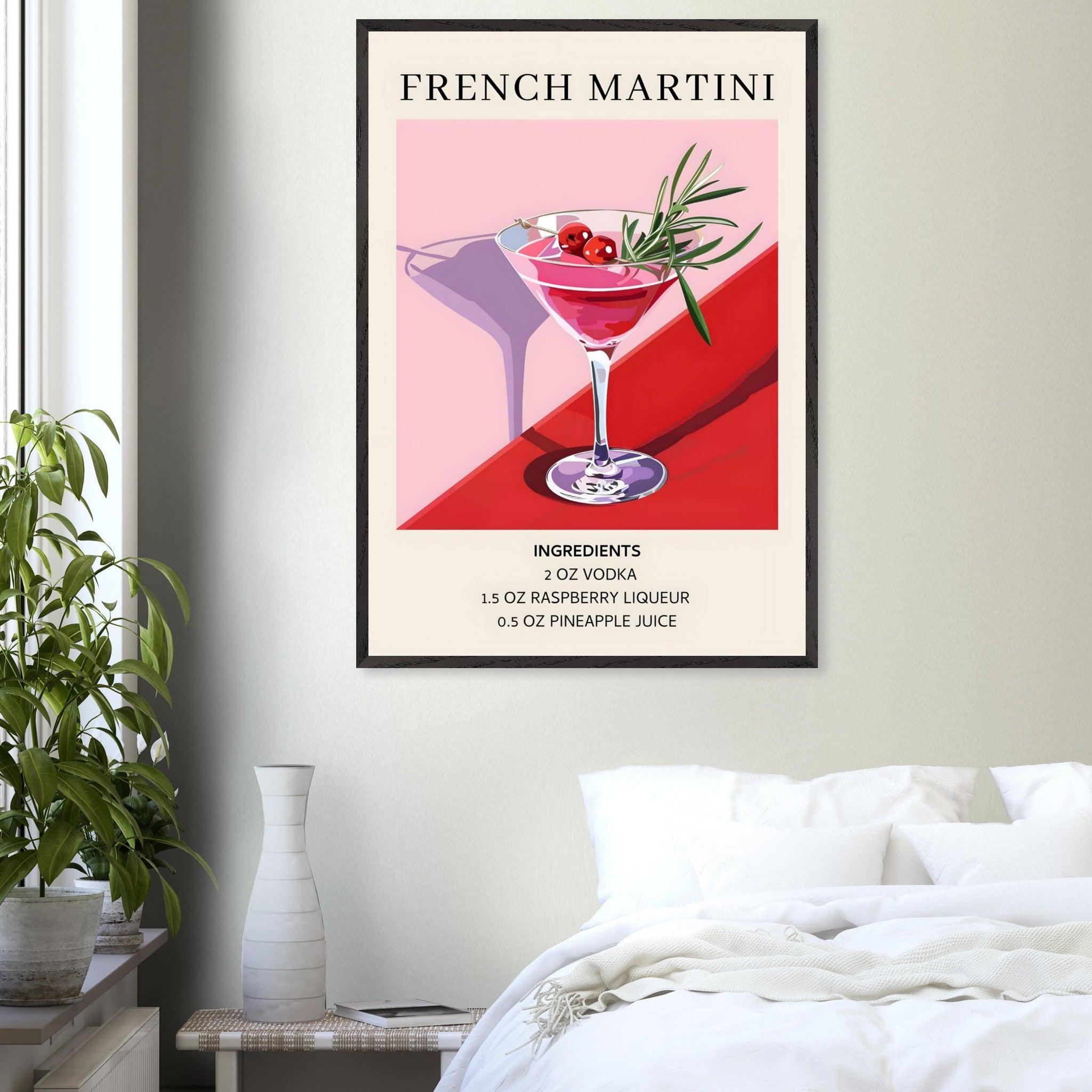 Artfulprints Poster French Martini cocktail - Ingrediënten - 70x100 cm