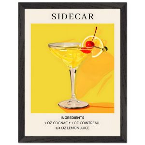 Artfulprints Poster met Lijst Sidecar cocktail II – Ingrediënten – 30x Artfulprints Poster met Lijst Sidecar cocktail II – Ingrediënten – 30x