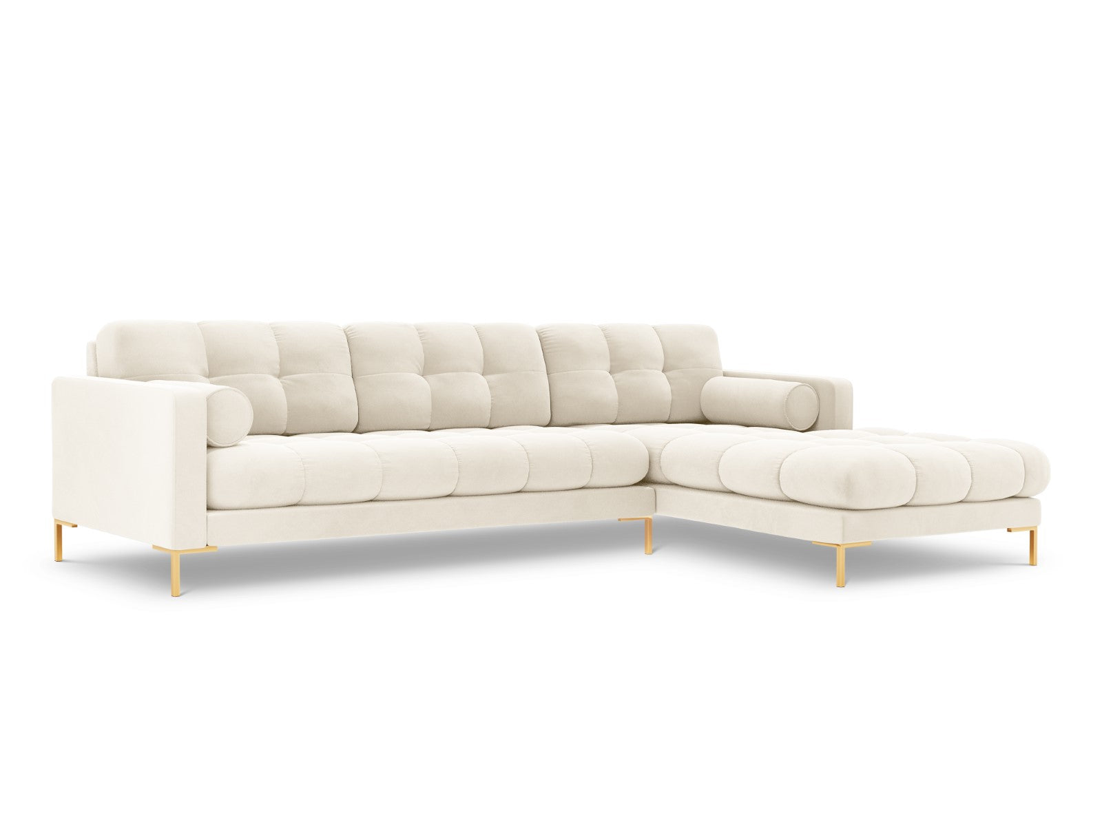 Cosmopolitan Design rechter hoekbank Bali 5-zits, flueel, lichtbeige -