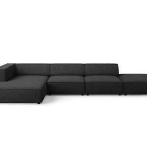 Cosmopolitan Design linker hoekbank Arendal 5-zits, chenille, zwart – Cosmopolitan Design linker hoekbank Arendal 5-zits, chenille, zwart –