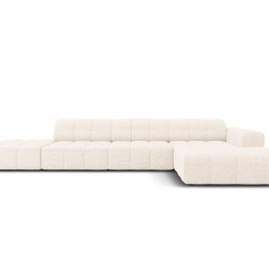 Cosmopolitan Design rechter hoekbank Chicago 5-zits, chenille lichtbei Cosmopolitan Design rechter hoekbank Chicago 5-zits, chenille lichtbei