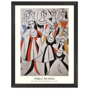 Artfulprints Poster met Lijst Pablo Picasso – Seven ballerinas – 30×40 Artfulprints Poster met Lijst Pablo Picasso – Seven ballerinas – 30×40