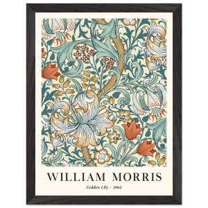 Artfulprints Poster met Lijst William Morris – Golden lilly II 1882 – Artfulprints Poster met Lijst William Morris – Golden lilly II 1882 –