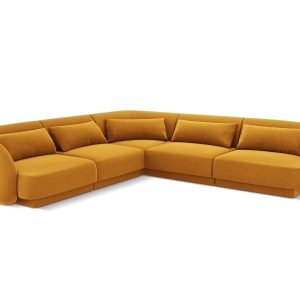 Cosmopolitan Design Symmetrische hoekbank Tulum 5-zits, flueel, geel – Cosmopolitan Design Symmetrische hoekbank Tulum 5-zits, flueel, geel –