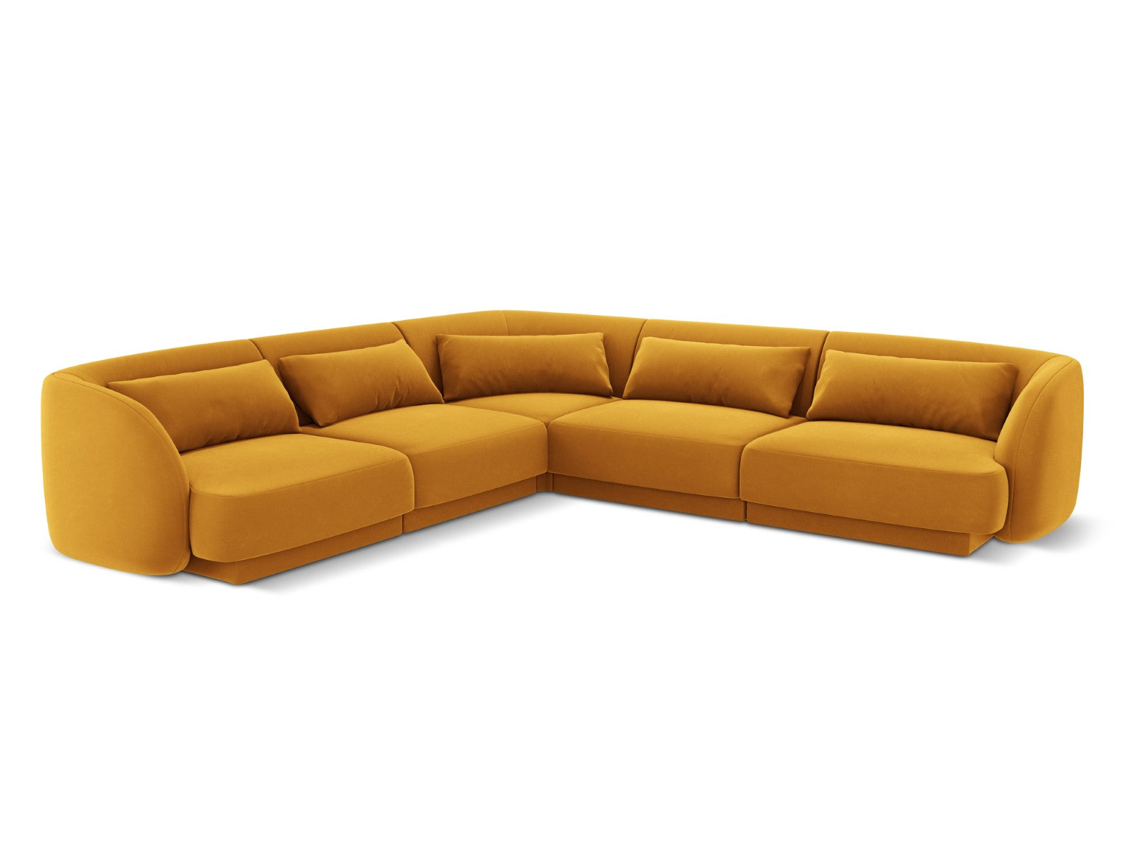 Cosmopolitan Design Symmetrische hoekbank Tulum 5-zits, flueel, geel -