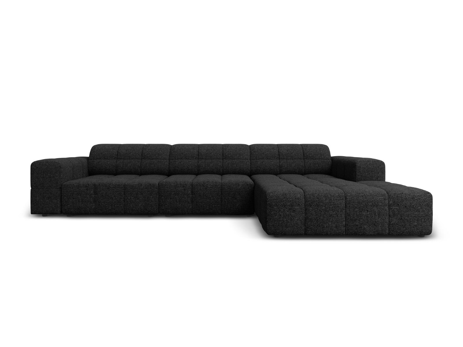 Cosmopolitan Design rechter hoekbank Chicago 4-zits, chenille zwart -