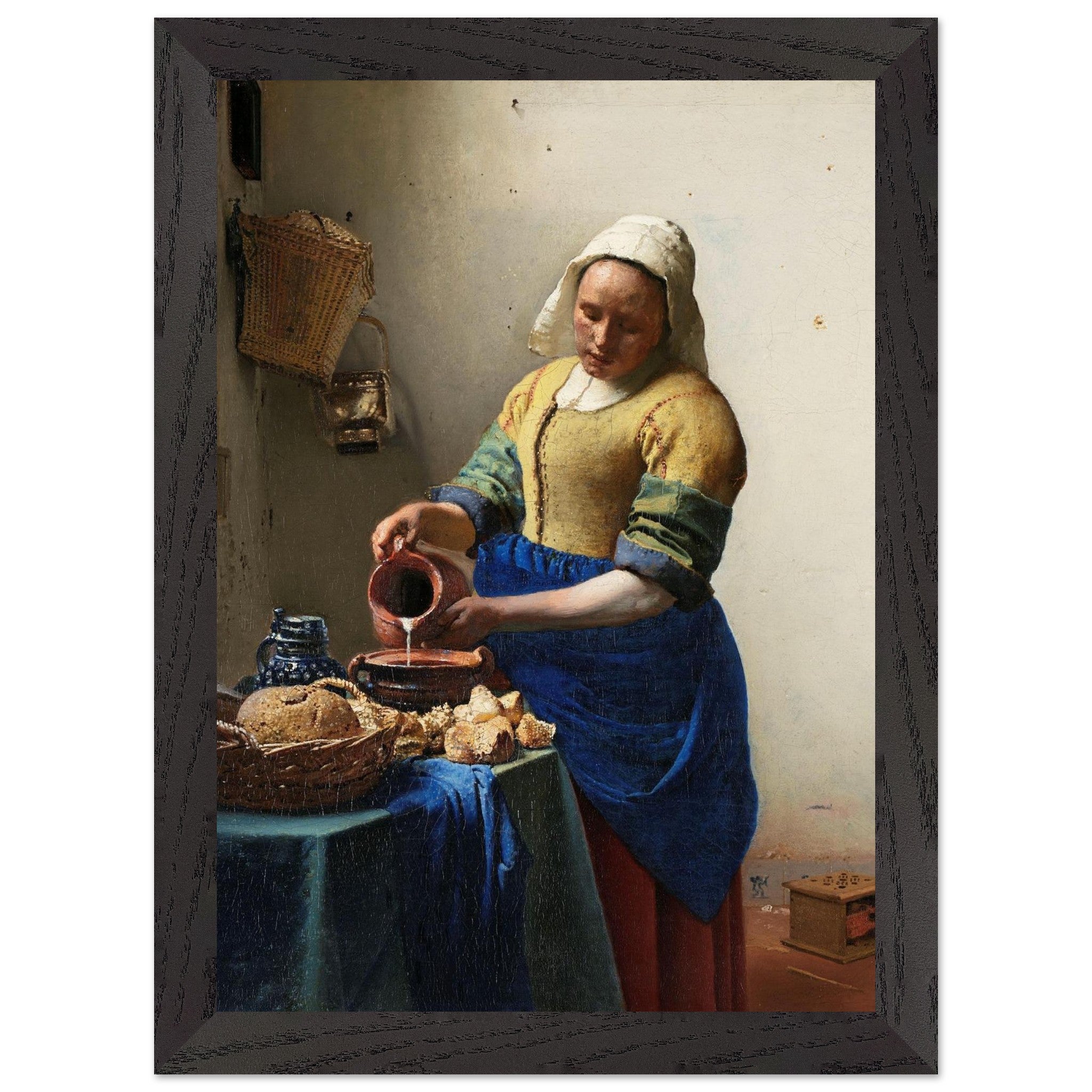 Artfulprints Poster met Lijst Johannes Vermeer - Het melkmeisje - A4 2