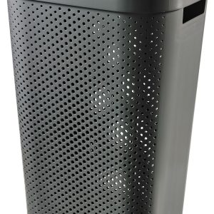 Curver Infinity Recycled Dots Wasmand met deksel – 60L – Antraciet Curver Infinity Recycled Dots Wasmand met deksel – 60L – Antraciet