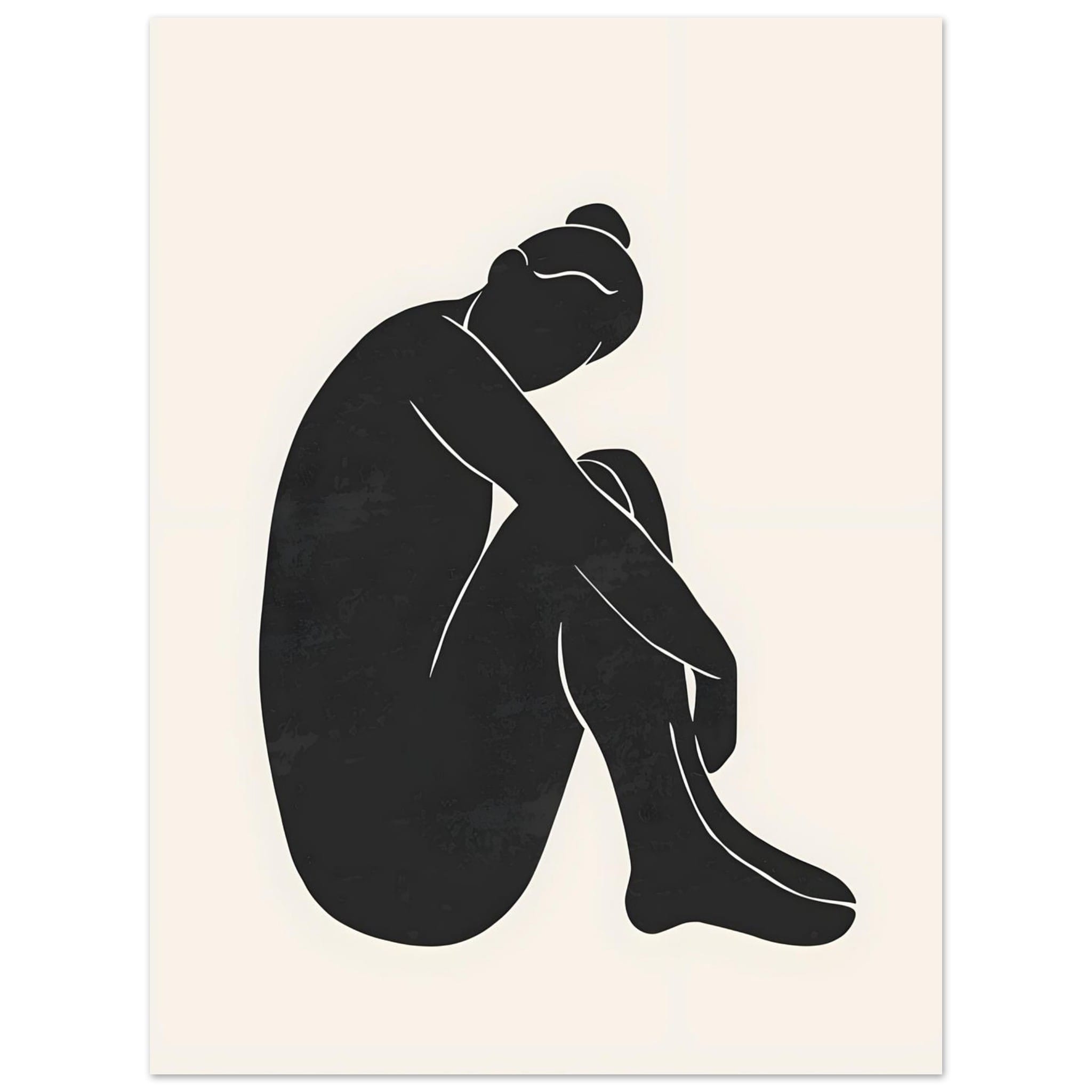 Artfulprints Poster Matisse - The shy lady - 30x40 cm - Zwart / Wit