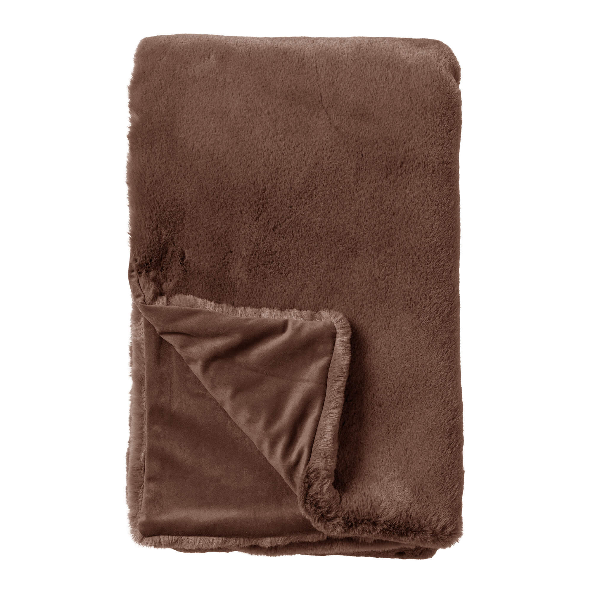 ZINZI - plaid 140x180 cm - bontlook - effen kleur - Chocolate Martini