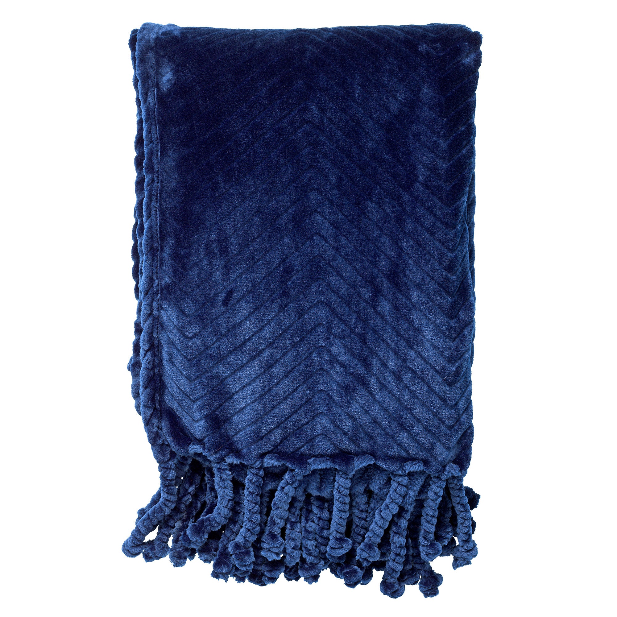 ZIGGY - plaid 140x180 cm - fleece - zigzagpatroon - Insignia Blue - bl