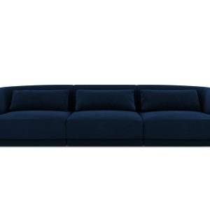 Cosmopolitan Design Bank Tulum 3-zits, flueel, koningsblauw – 90x255x7