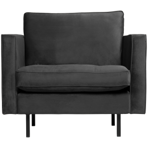 WOOOD classic fauteuil Rodeo – Velvet – Antraciet – 83x98x88