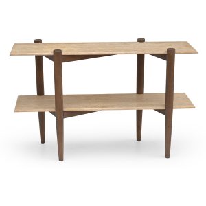 DÉJA Living Sidetable Aline – Travertin – Donkerbruin – 120cm DÉJA Living Sidetable Aline – Travertin – Donkerbruin – 120cm