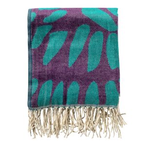 AZURA – plaid 130×170 cm – franjes – Dynasty Green – groen, paars AZURA – plaid 130×170 cm – franjes – Dynasty Green – groen, paars