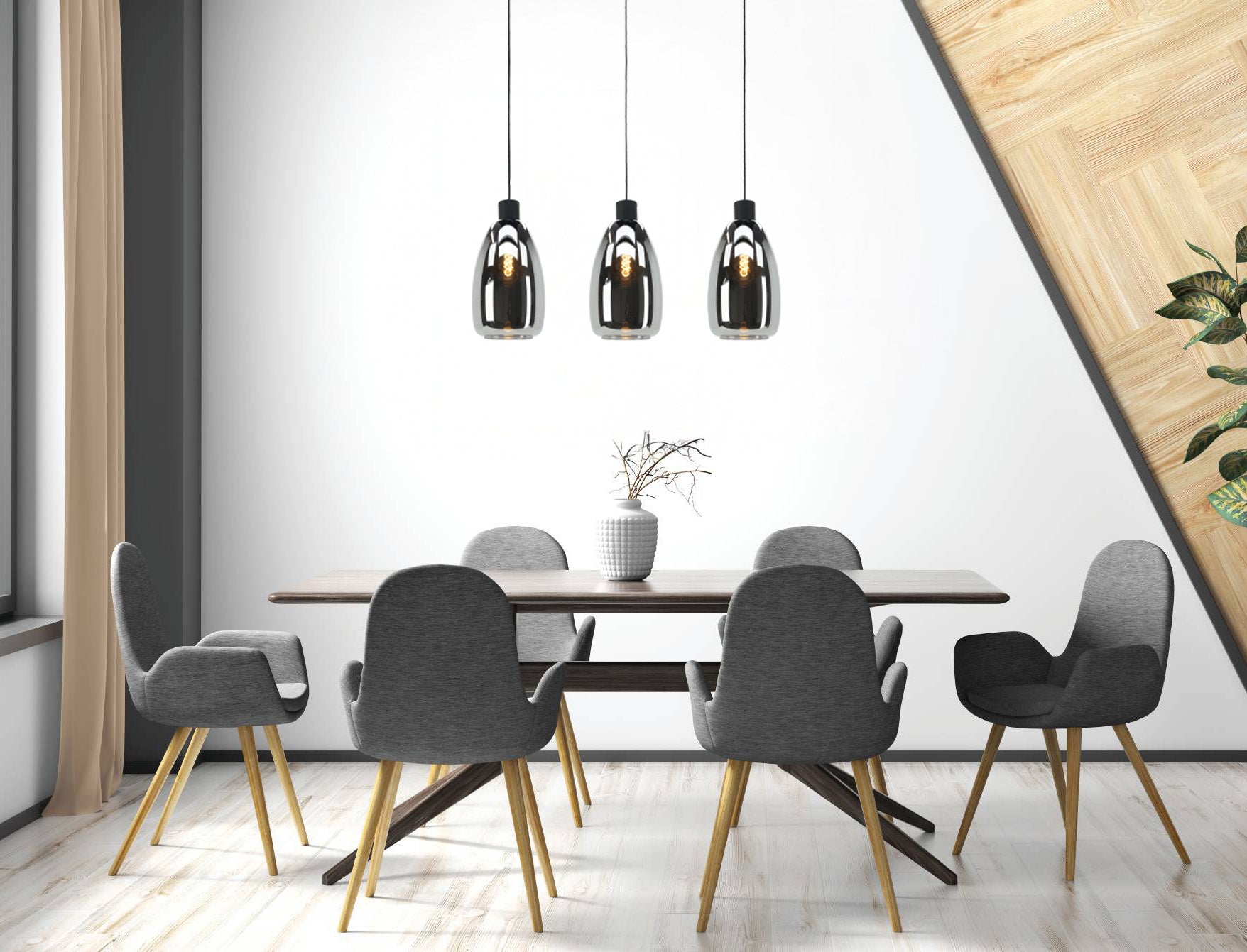 EGLO hanglamp Chelvey - e27 - 89,5 cm - zwart