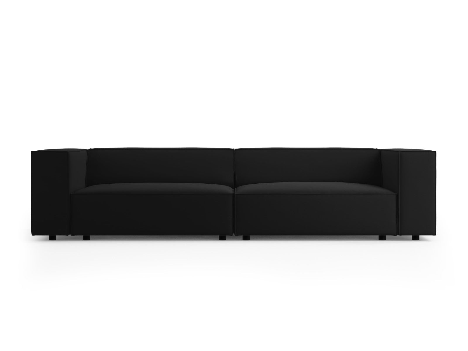 Cosmopolitan Design Bank Arendal 4-zits, flueel, zwart - 102x244x70cm