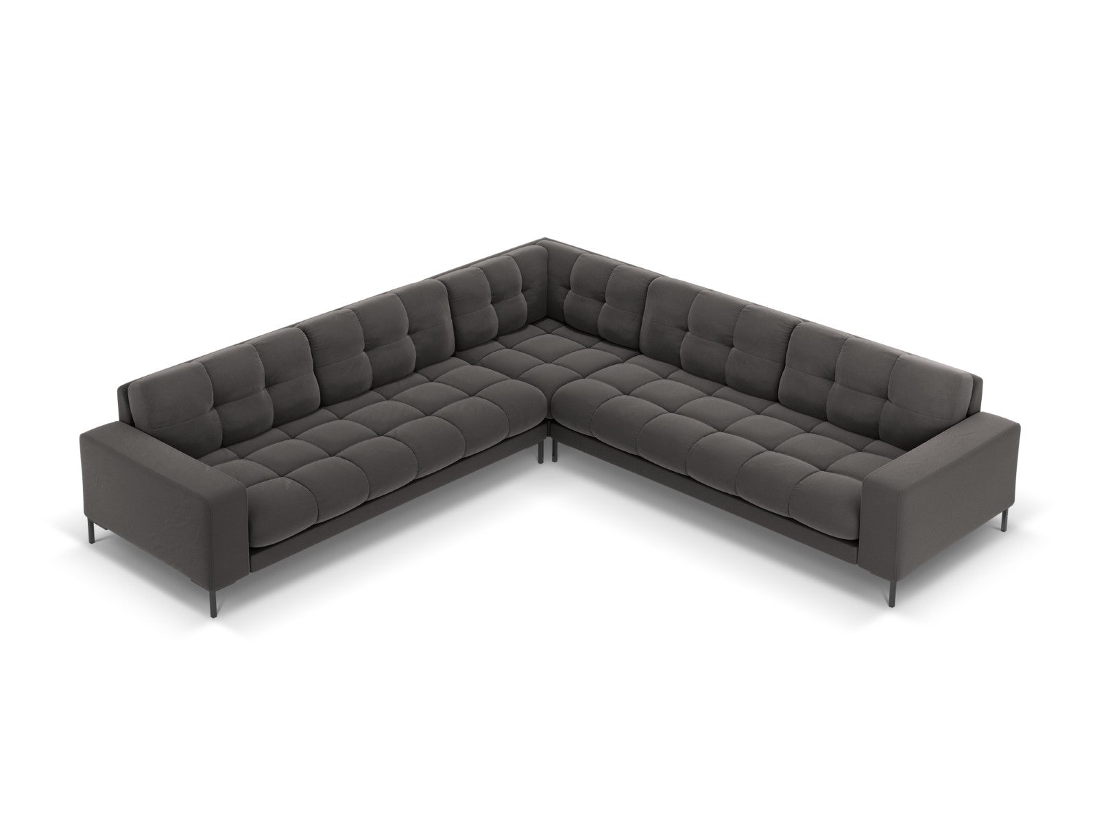 Cosmopolitan Design Symmetrische hoekbank Bali 6-zits, flueel, donkerg