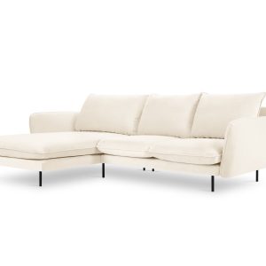 Cosmopolitan Design linker hoekbank Vienna 5-zits, flueel, lichtbeige Cosmopolitan Design linker hoekbank Vienna 5-zits, flueel, lichtbeige