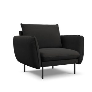Cosmopolitan Design Fauteuil Vienna boucle, zwart – 94x97x95cm
