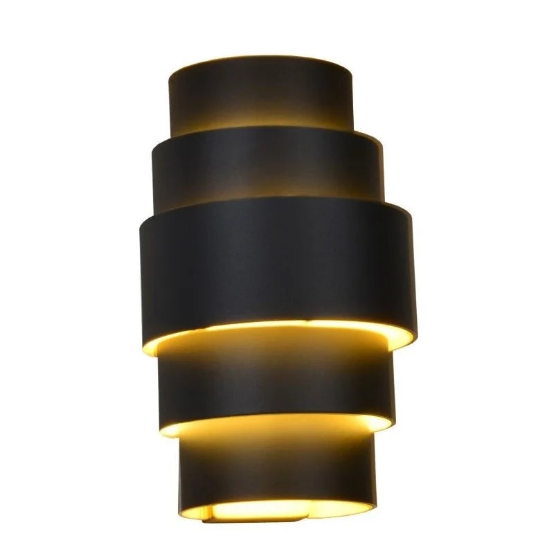 Artdelight wandlamp Rolls - 2 lichts - 13 x 22 cm - zwart goud